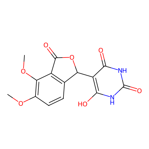 5-(4,5-dimethoxy-3-oxo-1,3-dihydroisobenzofuran-1-yl)-6-hydroxypyrimidine-2,4(1H,3H)-dione structure