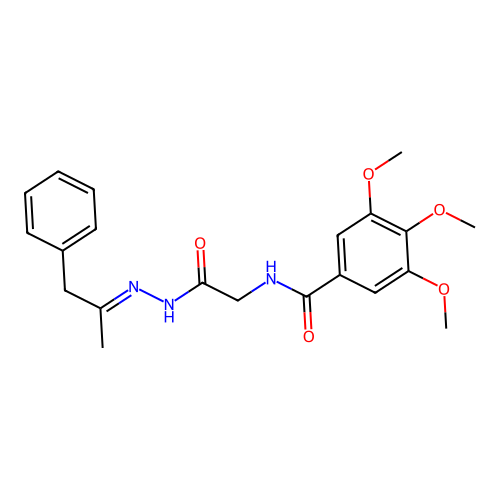 (E)-3,4,5-trimethoxy-N-(2-oxo-2-(2-(1-phenylpropan-2-ylidene)hydrazinyl)ethyl)benzamide structure