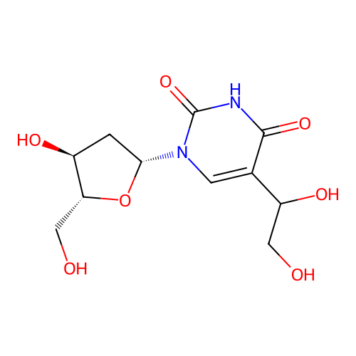 Uridine, 2'-deoxy-5-(1-hydroxy-2-methoxyethyl)- structure
