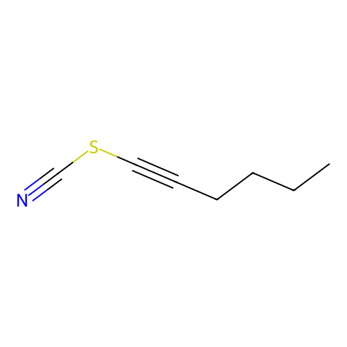Thiocyanic acid, 1-hexynyl ester structure