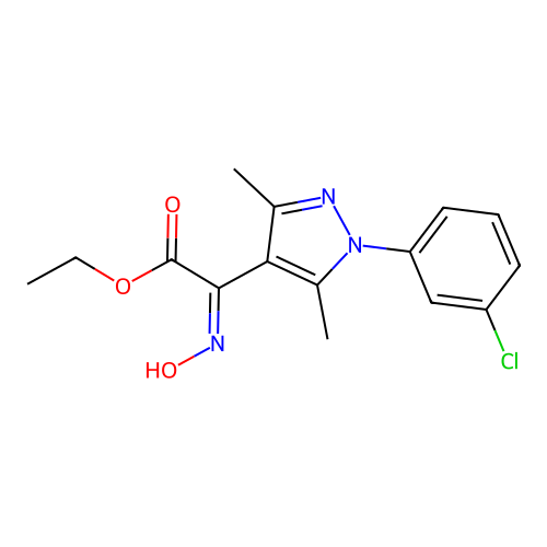 ethyl (2Z)-[1-(3-chlorophenyl)-3,5-dimethyl-1H-pyrazol-4-yl](hydroxyimino)acetate structure