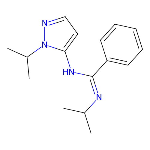 N-(propan-2-yl)-N'-[1-(propan-2-yl)-1H-pyrazol-5-yl]benzenecarboximidamide structure