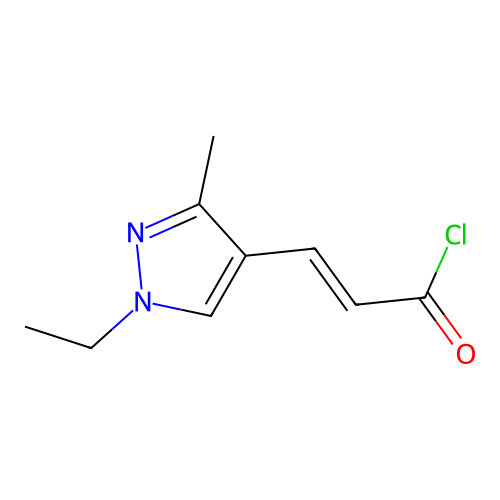 (2E)-3-(1-Ethyl-3-methyl-1H-pyrazol-4-YL)-acryloyl chloride structure