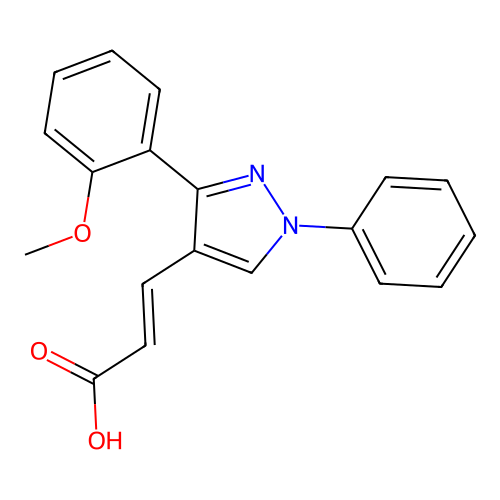 3-[3-(2-methoxyphenyl)-1-phenyl-1H-pyrazol-4-yl]prop-2-enoic acid structure