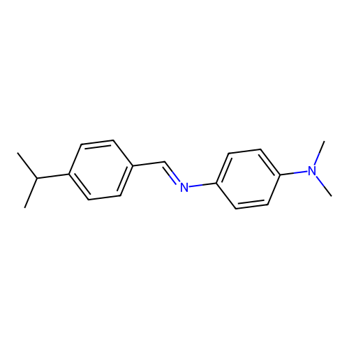 N-[4-(dimethylamino)phenyl]-N-(4-isopropylbenzylidene)amine structure