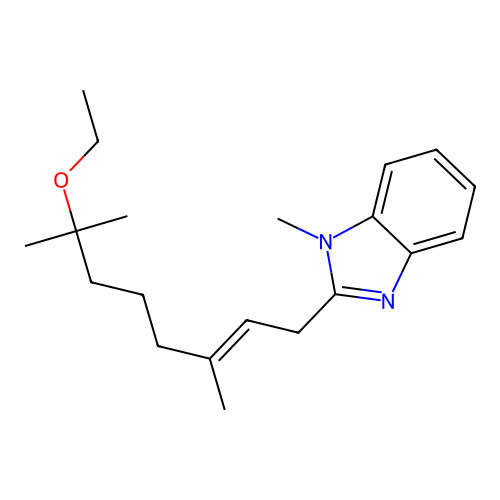 2-((E)-7-Ethoxy-3,7-dimethyloct-2-enyl)-1-methylbenzimidazole structure