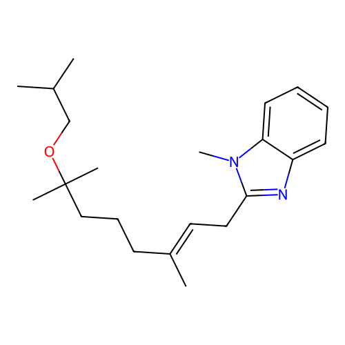 2-((E)-3,7-Dimethyl-7-(2-methylpropoxy)oct-2-enyl)-1-methylbenzimidazole structure