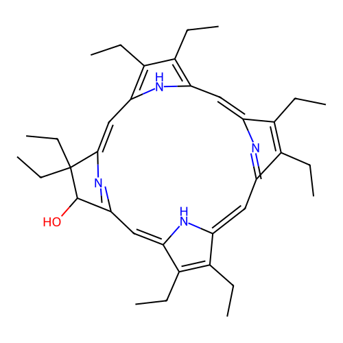 8-Hydro-8-hydroxy-2,3,7,7,12,13,17,18-octaethyl-21H,23H-porphine structure