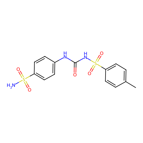 N-({[4-(Aminosulfonyl)phenyl]amino}carbonyl)-4-methylbenzenesulfonamide structure