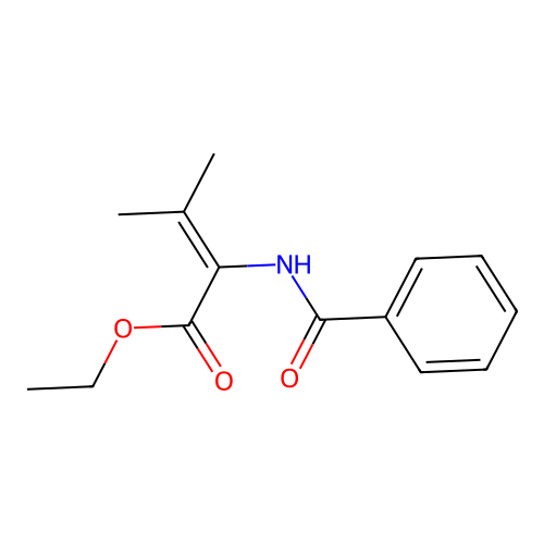 Ethyl 3-methyl-2-(phenylformamido)but-2-enoate structure