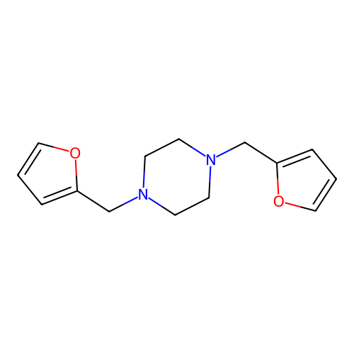 1,4-Bis(furan-2-ylmethyl)piperazine structure