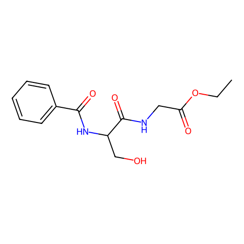 Ethyl 2-(2-benzamido-3-hydroxypropanamido)acetate structure