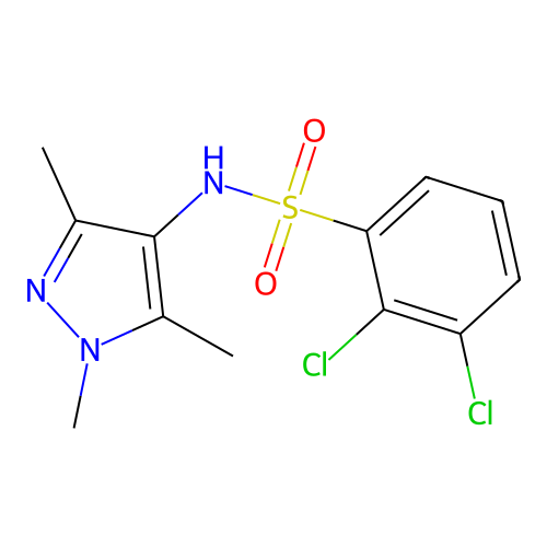 2,3-dichloro-N-(1,3,5-trimethyl-1H-pyrazol-4-yl)benzene-1-sulfonamide structure