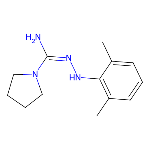 1-Pyrrolidinecarboximidic acid, 2-(2,6-dimethylphenyl)hydrazide structure