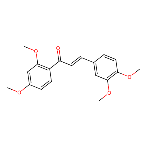 (2E)-1-(2,4-dimethoxyphenyl)-3-(3,4-dimethoxyphenyl)prop-2-en-1-one structure