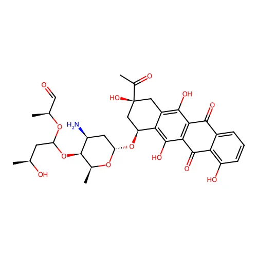 (2S)-2-[(3S)-1-[(2S,3S,4S,6R)-6-[[(1S,3S)-3-乙酰基-3,5,10,12-四羟基-6,11-二氧代-2,4-二氢-1H-四茂-1-基]氧代]-4-氨基-2-甲基噁烷-3-基]氧代-3-羟基丁氧基]丙烷醛 structure