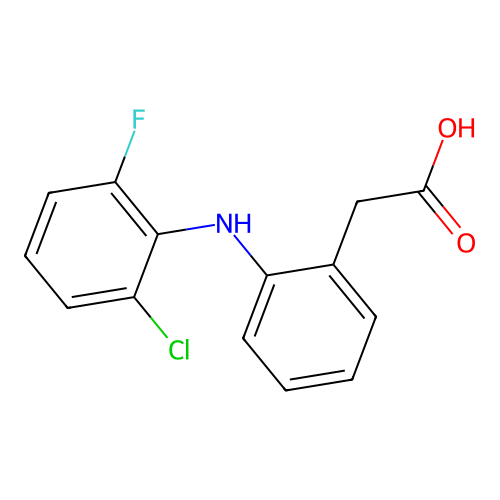 Benzeneacetic acid, 2-[(2-chloro-6-fluorophenyl)amino]- structure