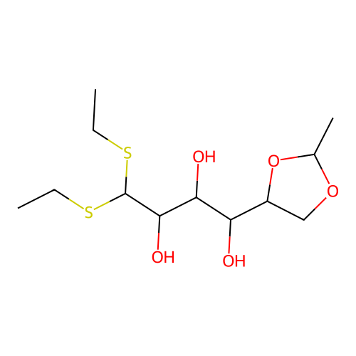 D-Mannose, 5,6-O-ethylidene-, diethyl mercaptal structure