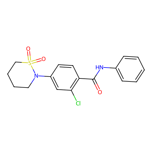 2-chloro-4-(1,1-dioxido-1,2-thiazinan-2-yl)-N-phenylbenzamide structure