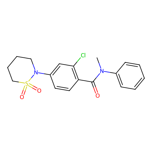 2-chloro-4-(1,1-dioxido-1,2-thiazinan-2-yl)-N-methyl-N-phenylbenzamide structure