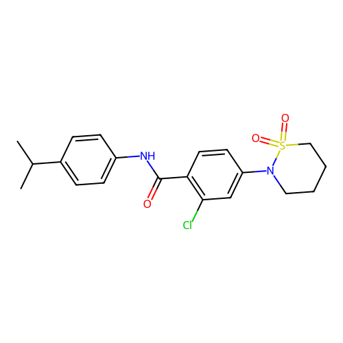 2-chloro-4-(1,1-dioxido-1,2-thiazinan-2-yl)-N-[4-(propan-2-yl)phenyl]benzamide structure