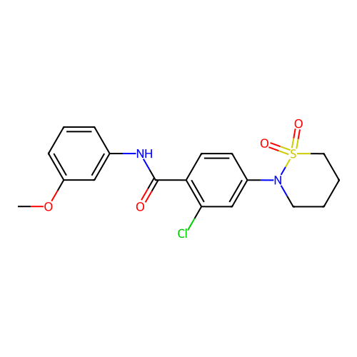 2-chloro-4-(1,1-dioxido-1,2-thiazinan-2-yl)-N-(3-methoxyphenyl)benzamide structure