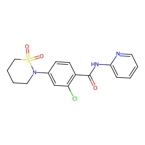 2-chloro-4-(1,1-dioxido-1,2-thiazinan-2-yl)-N-(pyridin-2-yl)benzamide structure