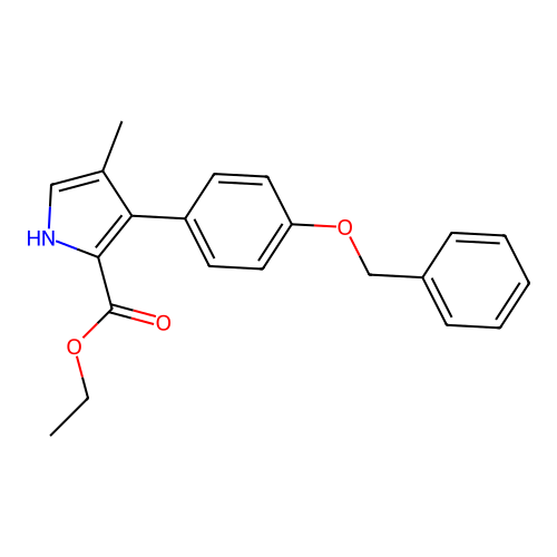 ethyl 4-methyl-3-(4-phenylmethoxyphenyl)-1H-pyrrole-2-carboxylate structure