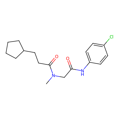 N-[2-(4-chloroanilino)-2-oxoethyl]-3-cyclopentyl-N-methylpropanamide structure