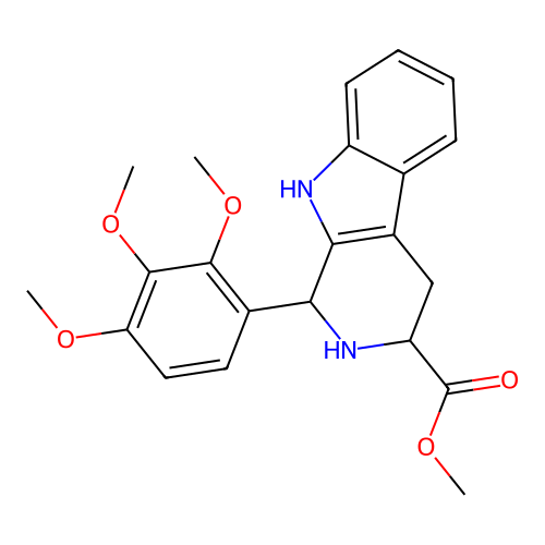 methyl 1-(2,3,4-trimethoxyphenyl)-2,3,4,9-tetrahydro-1H-pyrido[3,4-b]indole-3-carboxylate structure