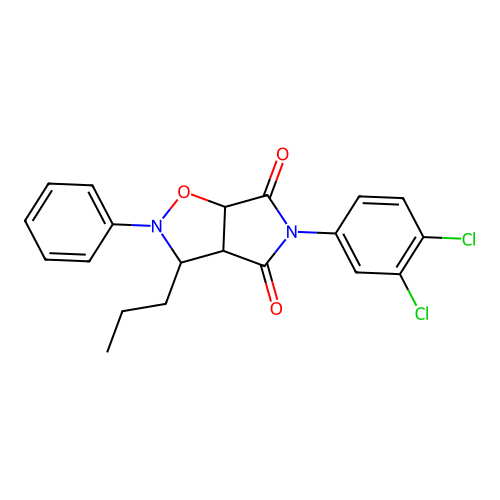 5-(3,4-dichlorophenyl)-2-phenyl-3-propyl-3a,6a-dihydro-3H-pyrrolo[3,4-d][1,2]oxazole-4,6-dione structure