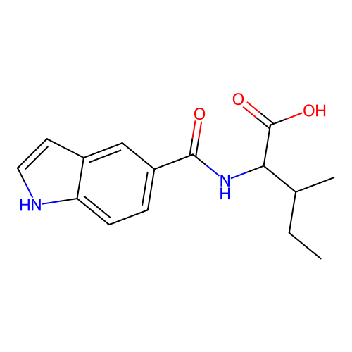 N-(1H-indol-5-ylcarbonyl)isoleucine structure