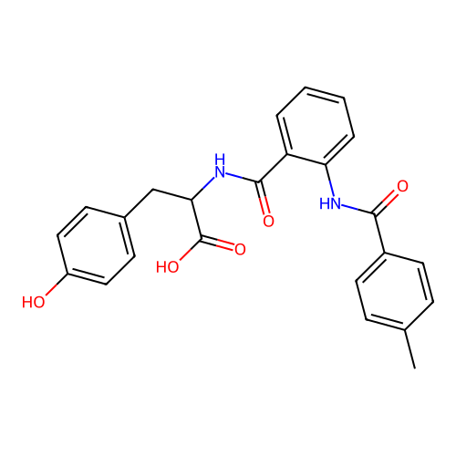 N-[(2-{[(4-methylphenyl)carbonyl]amino}phenyl)carbonyl]tyrosine structure