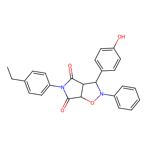 5-(4-ethylphenyl)-3-(4-hydroxyphenyl)-2-phenyl-3a,6a-dihydro-3H-pyrrolo[3,4-d][1,2]oxazole-4,6-dione structure