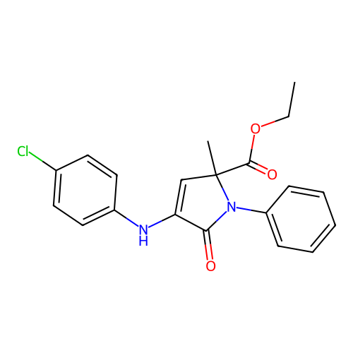ethyl 4-[(4-chlorophenyl)amino]-2-methyl-5-oxo-1-phenyl-2,5-dihydro-1H-pyrrole-2-carboxylate structure