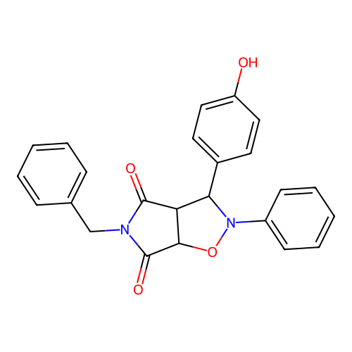 5-benzyl-3-(4-hydroxyphenyl)-2-phenyldihydro-2H-pyrrolo[3,4-d][1,2]oxazole-4,6(3H,5H)-dione structure