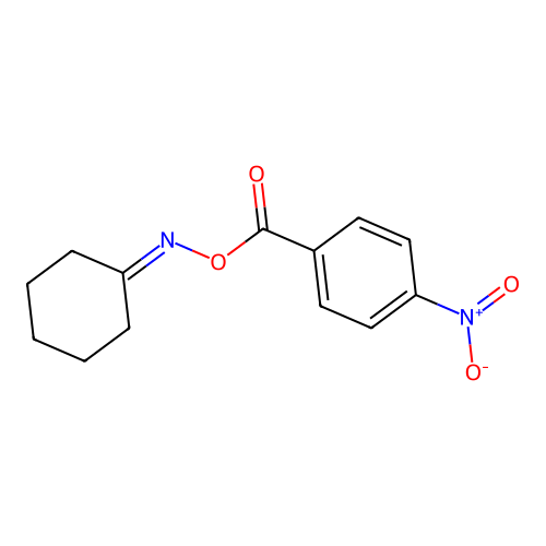 Cyclohexanone O-(4-nitrobenzoyl)oxime structure