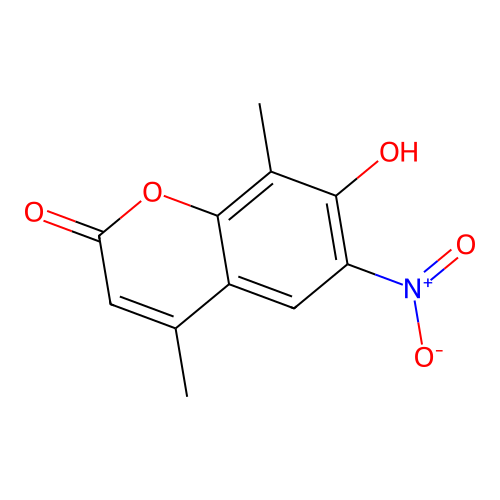 7-hydroxy-4,8-dimethyl-6-nitro-2H-chromen-2-one structure