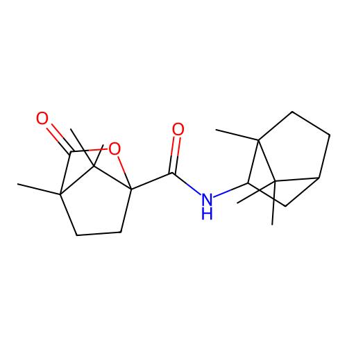 4,7,7-trimethyl-3-oxo-N-(1,7,7-trimethylbicyclo[2.2.1]hept-2-yl)-2-oxabicyclo[2.2.1]heptane-1-carboxamide structure