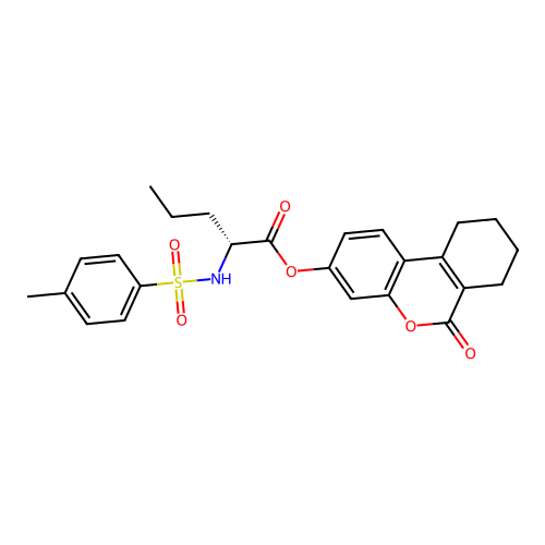 (6-oxo-7,8,9,10-tetrahydrobenzo[c]chromen-3-yl) (2R)-2-[(4-methylphenyl)sulfonylamino]pentanoate structure