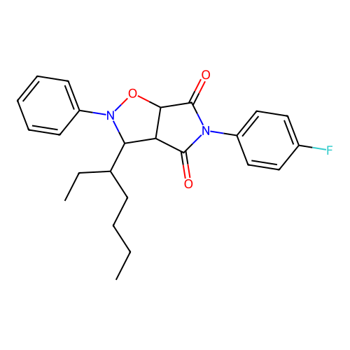 5-(4-fluorophenyl)-3-(heptan-3-yl)-2-phenyldihydro-2H-pyrrolo[3,4-d][1,2]oxazole-4,6(3H,5H)-dione structure