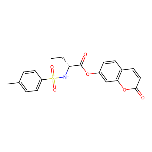 (2-oxochromen-7-yl) (2R)-2-[(4-methylphenyl)sulfonylamino]butanoate structure