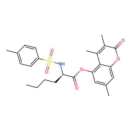 (3,4,7-trimethyl-2-oxochromen-5-yl) (2R)-2-[(4-methylphenyl)sulfonylamino]hexanoate structure