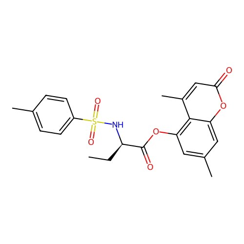 (4,7-dimethyl-2-oxochromen-5-yl) (2R)-2-[(4-methylphenyl)sulfonylamino]butanoate structure