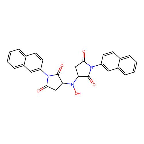3,3'-(Hydroxyimino)bis[1-(naphthalen-2-yl)pyrrolidine-2,5-dione] structure