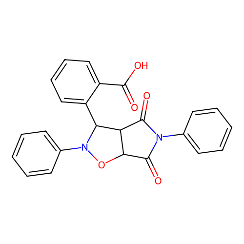 2-(2,4-dioxo-3,7-diphenyl-6-oxa-3,7-diazabicyclo[3.3.0]oct-8-yl)benzoic Acid structure