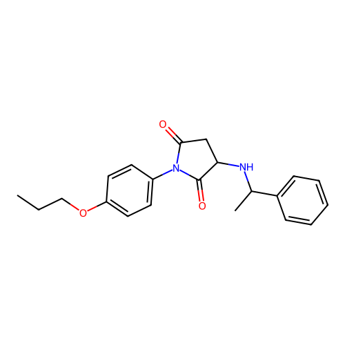 3-((1-Phenylethyl)amino)-1-(4-propoxyphenyl)pyrrolidine-2,5-dione structure