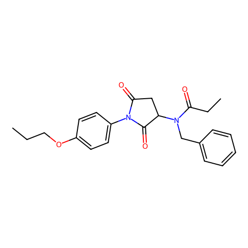 N-benzyl-N-[2,5-dioxo-1-(4-propoxyphenyl)pyrrolidin-3-yl]propanamide structure