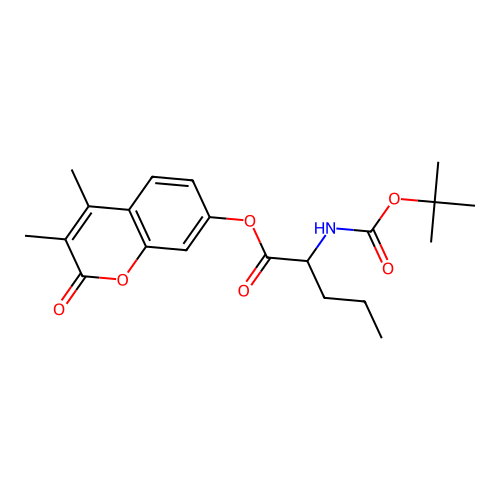3,4-dimethyl-2-oxo-2H-chromen-7-yl 2-((tert-butoxycarbonyl)amino)pentanoate structure