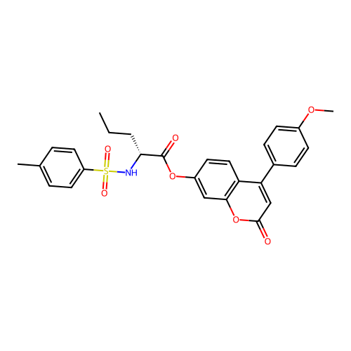 [4-(4-methoxyphenyl)-2-oxochromen-7-yl] (2R)-2-[(4-methylphenyl)sulfonylamino]pentanoate structure